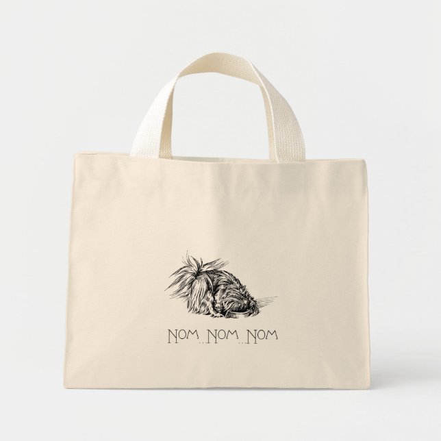 Bolsa Tote Mini Pekingese Comedor Ansioso (Frente)