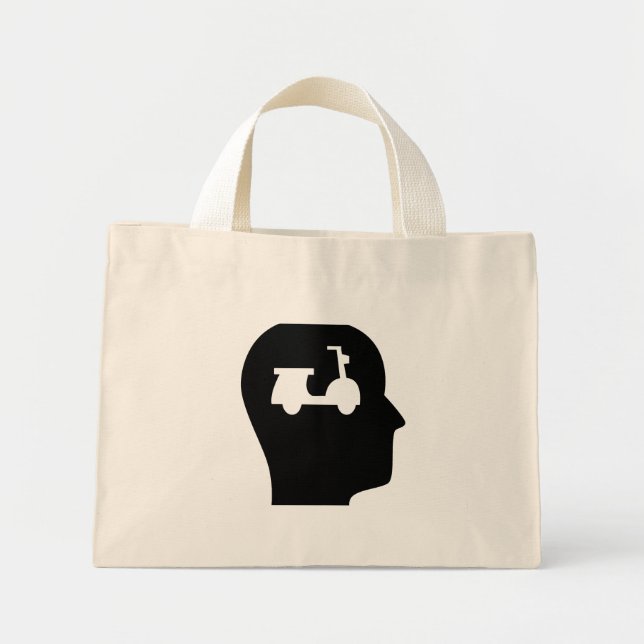 Bolsa Tote Mini Pensando em Patinetes (Frente)