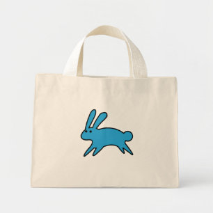 Bolsa Tote Mini Percorrendo Pequeno Coelhinho Azul