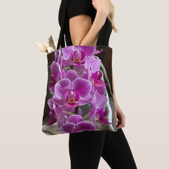 Bolsa Tote Mini Phalaenopsis Sogo Vivien Purple Orchid Flower (Close Up)