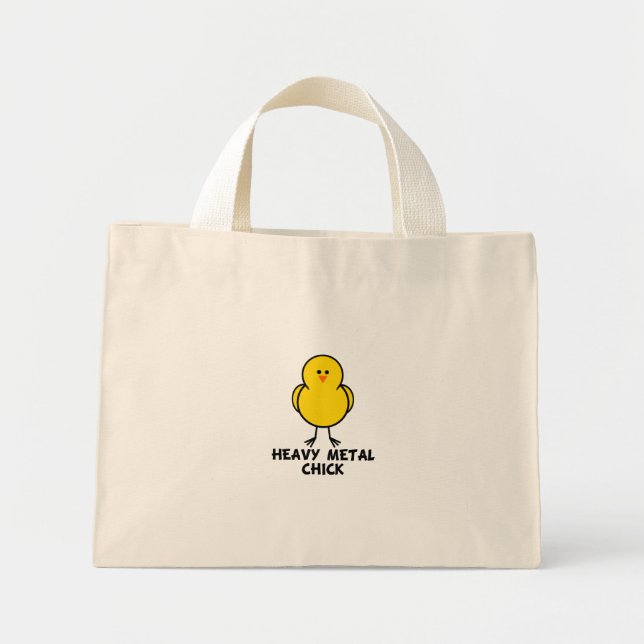 Bolsa Tote Mini Pintinho de metal pesado (Frente)