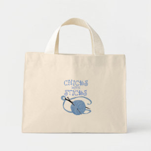 Bolsa Tote Mini Pintinhos com palitos