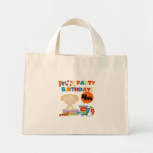 Bolsa Tote Mini Piscina 4º aniversário Camisetas e presentes