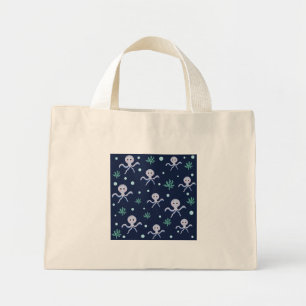 Bolsa Tote Mini Polvo sob o padrão infantil marinho