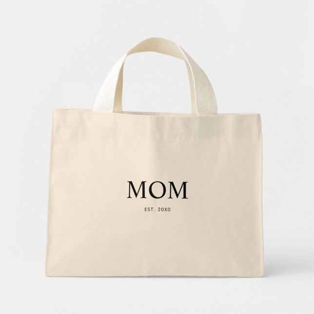 Bolsa Tote Mini Presente de Mãe Clássica Estabelecida Mãe Moderna (Frente)