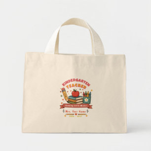 Bolsa Tote Mini Presente Personalizado Fofo Retro para Professor d