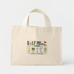 Bolsa Tote Mini Previsão do tempo engraçada de golfe