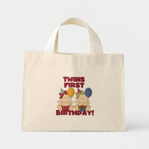 Bolsa Tote Mini Primeiro aniversario Gêmeos - Camisetas e presente