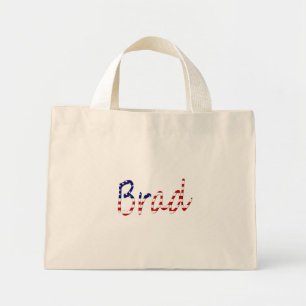 Bolsa Tote Mini Qualquer nome sobreposto à mensagem USA Flag ttcn