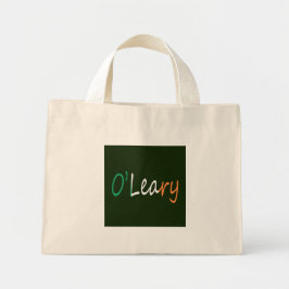 Bolsa Tote Mini Qualquer Nome Sobreposto na Irish Flag ttcnt