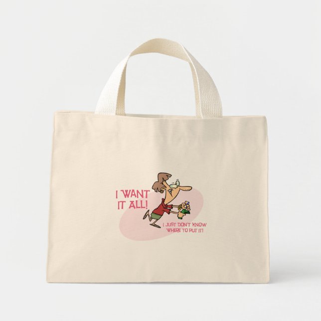 Bolsa Tote Mini Quero tudo (Frente)
