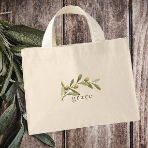 Bolsa Tote Mini Ramo de Oliveira Moderno Minimalista Simples e Ten