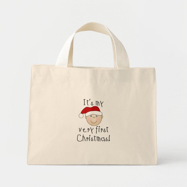 Bolsa Tote Mini Rapaz, são as minhas primeiras Camisetas e present (Frente)