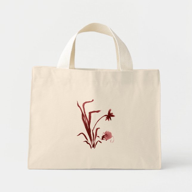Bolsa Tote Mini Rato sob a grama (Frente)