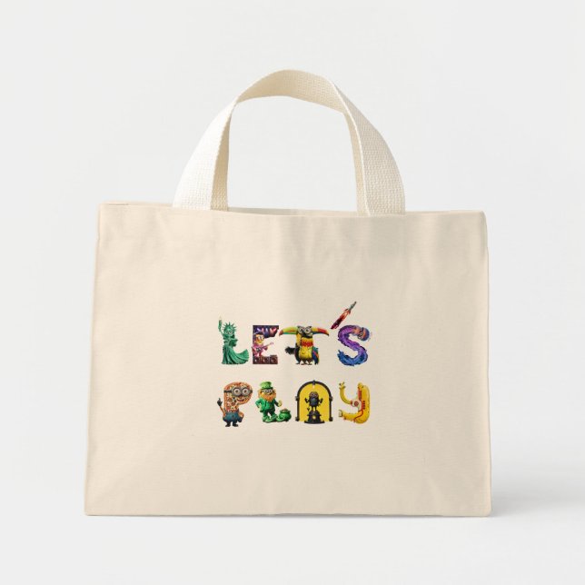 Bolsa Tote Mini Reprodução de vamos (Frente)