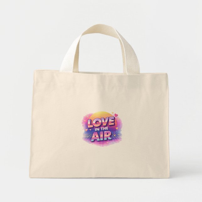 Bolsa Tote Mini  Retro 80's Love In The Air Valentine Lover Candle (Frente)