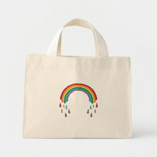 Bolsa Tote Mini Rotação do Arco-Íris