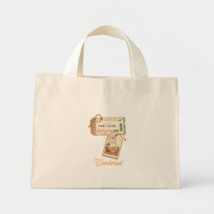 Bolsa Tote Mini Saca de Lona para Passagem de Viagem Vintage com N