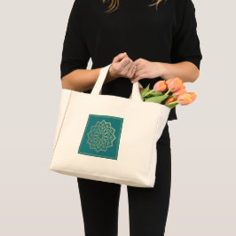 Bolsa Tote Mini Saco de compras de geometria sagrada turquesa