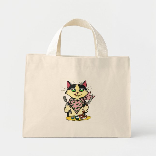 Bolsa Tote Mini Saco de Gato Sushi (Frente)