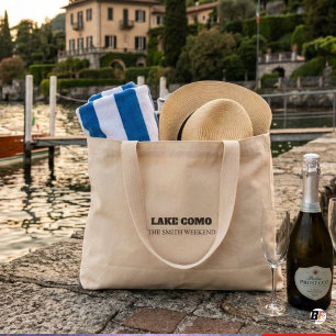 Bolsa Tote Mini Saco de Lona Personalizado Lago Como The Smith Fim