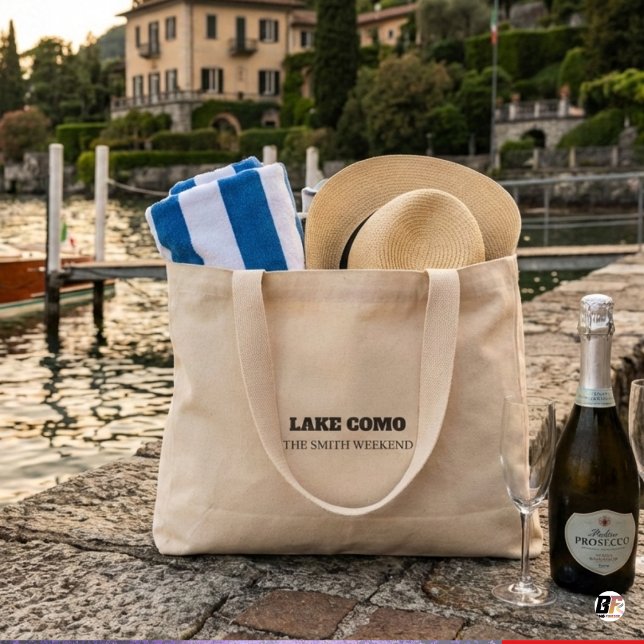 Bolsa Tote Mini Saco de Lona Personalizado Lago Como The Smith Fim (Criador carregado)
