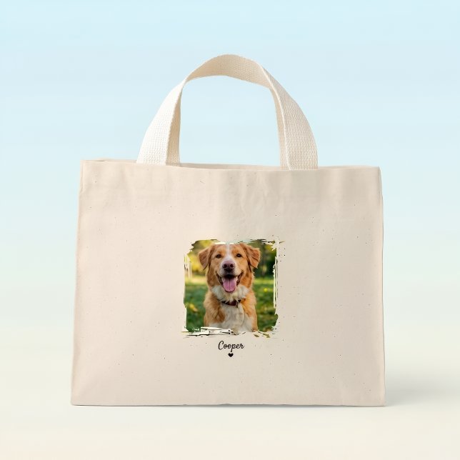 Bolsa Tote Mini Saco de Mão com Foto Personalizada de Cachorro - A (Criador carregado)