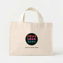 Saco de mão com logotipo e texto personalizado
