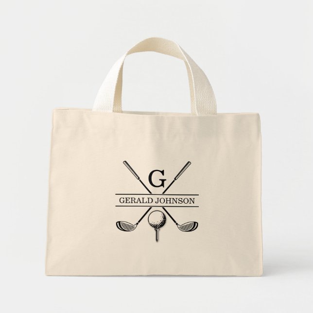 Bolsa Tote Mini Saco de mão com modelo de monograma de design de g (Frente)