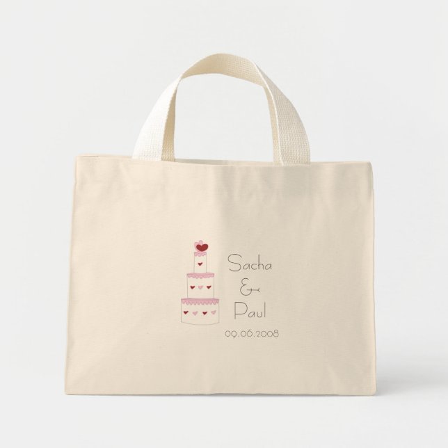 Bolsa Tote Mini Saco de presente de bolo de casamento (Frente)