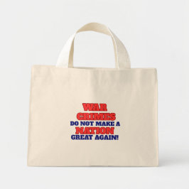 Bolsa Tote Mini Saco de Protesto, Saco de Resistência, Anti Guerra