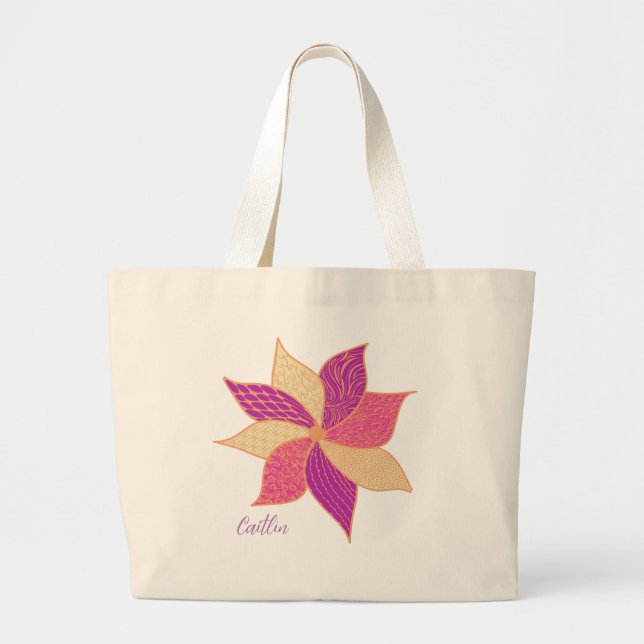 Bolsa Tote Mini Saco de Toque de Flor Feliz (Frente)