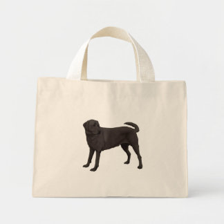 Bolsa Tote Mini Saco de Toque Preto do Labrador Retriever
