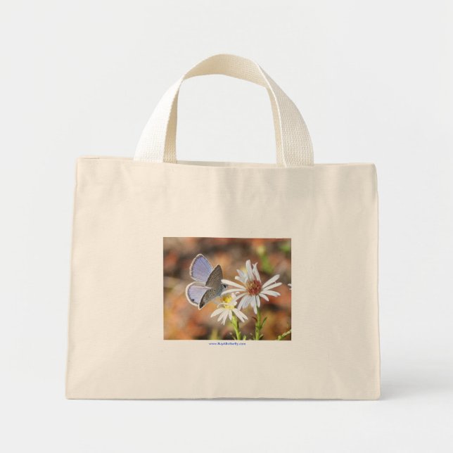 Bolsa Tote Mini Saco de Tota Azul-Borboleta Azul Ceraunus (Frente)