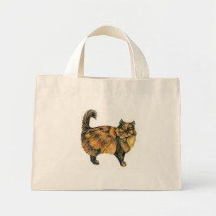 Bolsa Tote Mini Saco de Tote de Gato Castanho