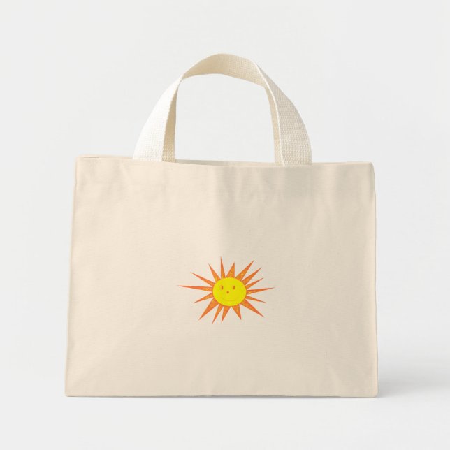 Bolsa Tote Mini Saco de tote Sun sorridente (Frente)