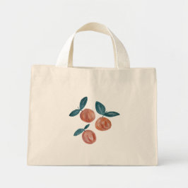 Bolsa Tote Mini Saco do Toque de Canvas Pequena Laranja Pêssego