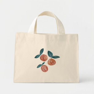 Bolsa Tote Mini Saco do Toque de Canvas Pequena Laranja Pêssego