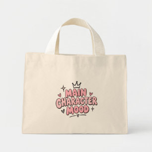 Bolsa Tote Mini Saco Estético Rosa Fofo Humor de Personagem Princi