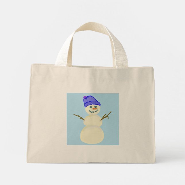 Bolsa Tote Mini Saco Mini Homem de Neve (Verso)