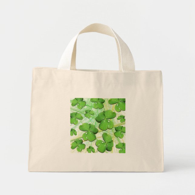 Bolsa Tote Mini Saco Tiny Tote do Dia de São Patrício Shamrock Ver (Frente)