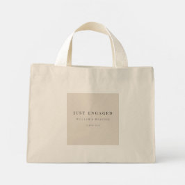 Bolsa Tote Mini Saco Tote Minimalista Recém-Noivos | Linho Natural