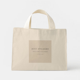 Bolsa Tote Mini Saco Tote Minimalista Recém-Noivos Linho Natural