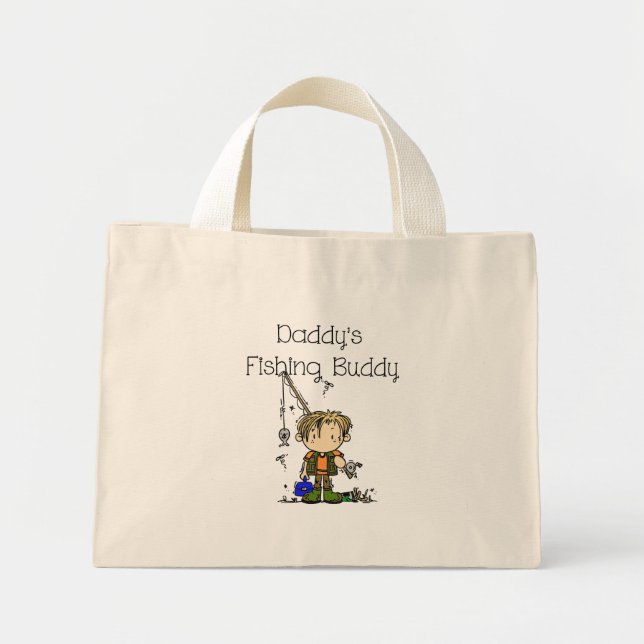 Bolsa Tote Mini Sacola do amigo da pesca do pai (Frente)