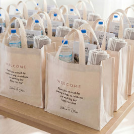 Bolsa Tote Mini Sacolas de Boas-Vindas de Casamento Minimalistas P