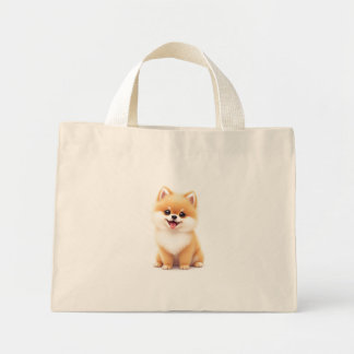 Bolsa Tote Mini Sacos de Tote (adorável cachorrinho Pomeraniano)