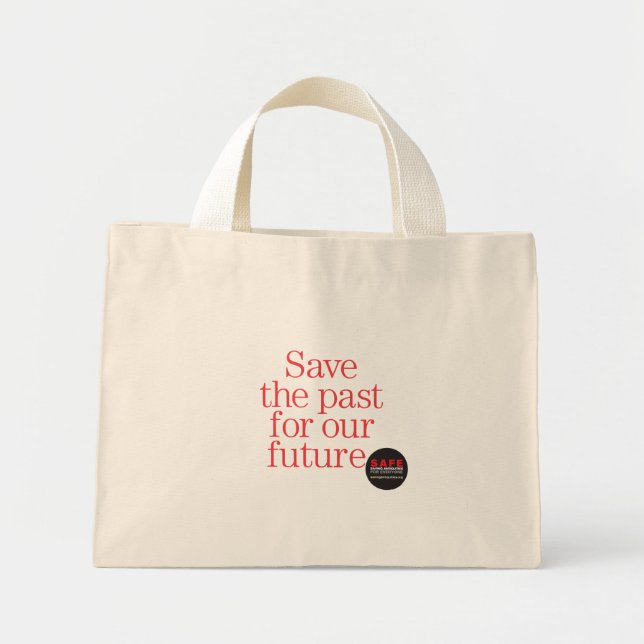 Bolsa Tote Mini Salve o passado para o futuro saco (Frente)