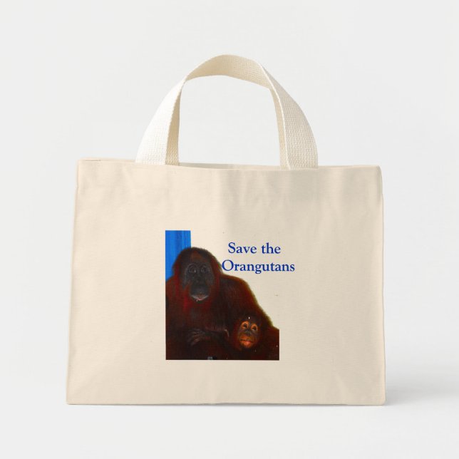 Bolsa Tote Mini Salve os Orangutanos (Frente)