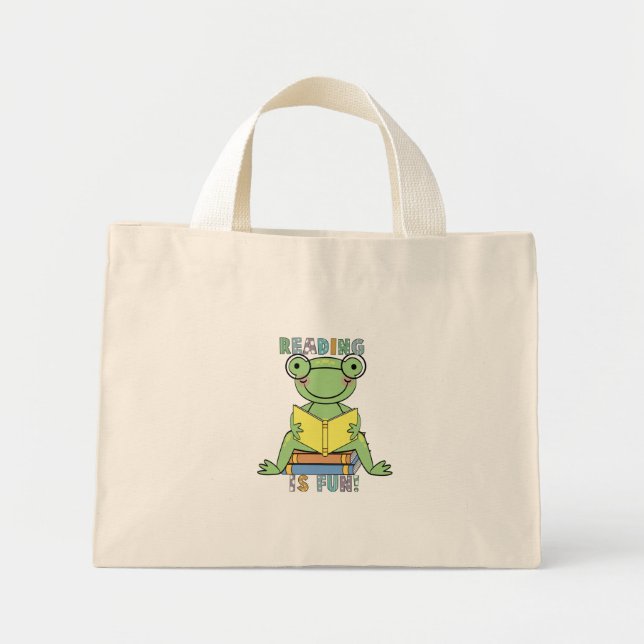 Bolsa Tote Mini Sapo - Ler é diversão de Camisetas e presentes (Frente)