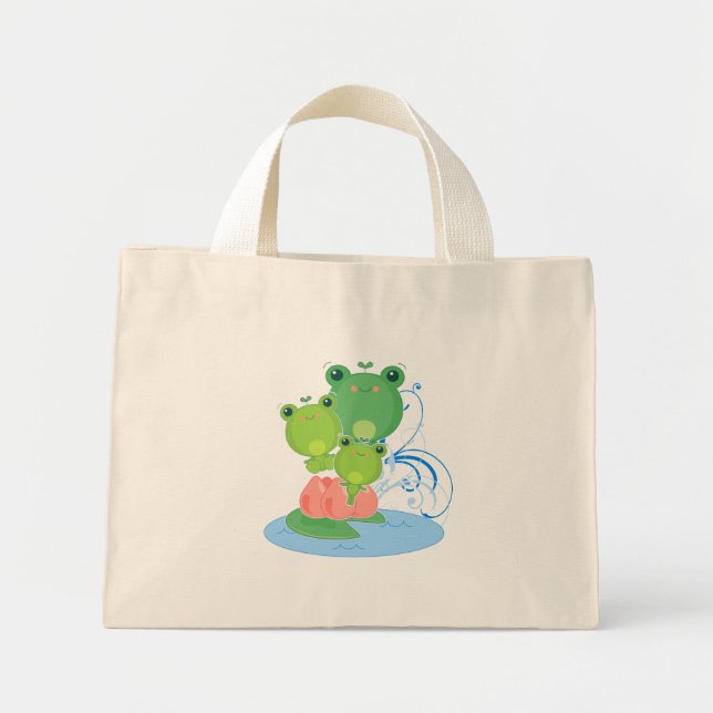 Bolsa Tote Mini Sapos felizes (Frente)